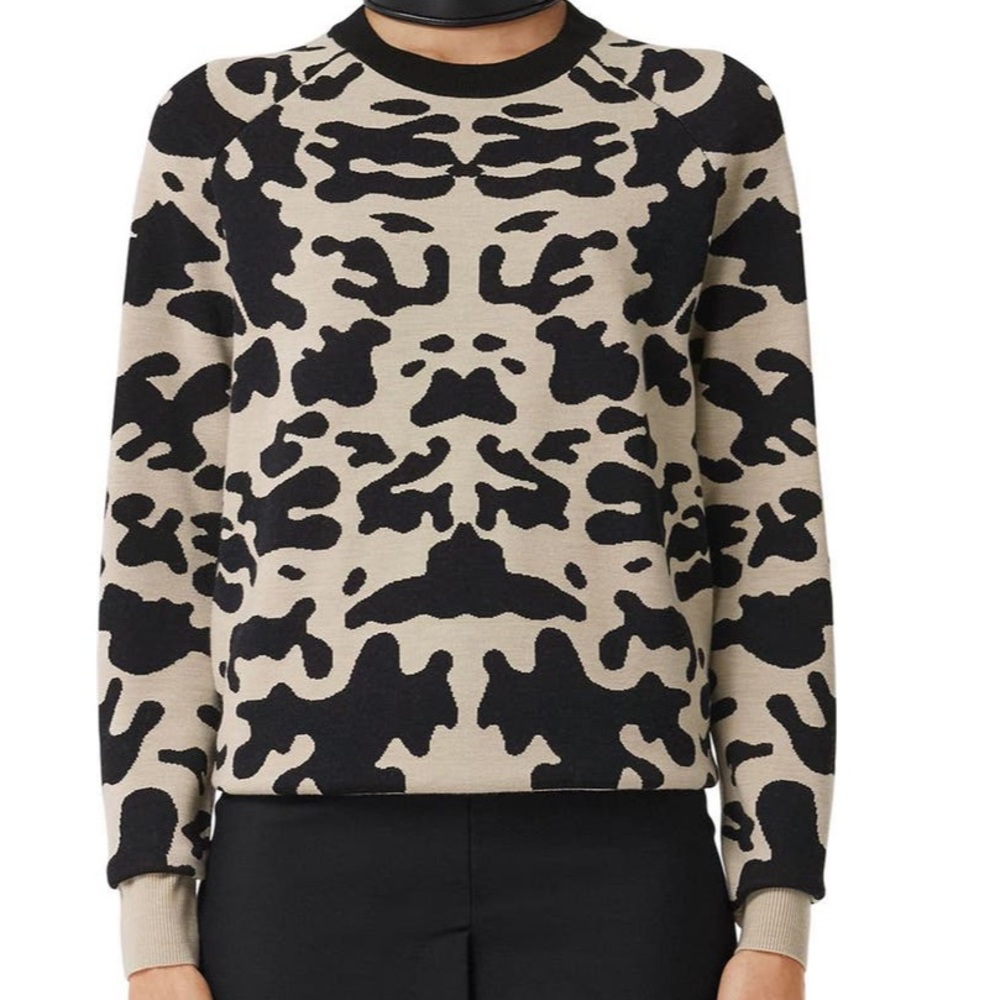 NEW wTag-BURBERRY Patterned Wool Blend Sweater XL